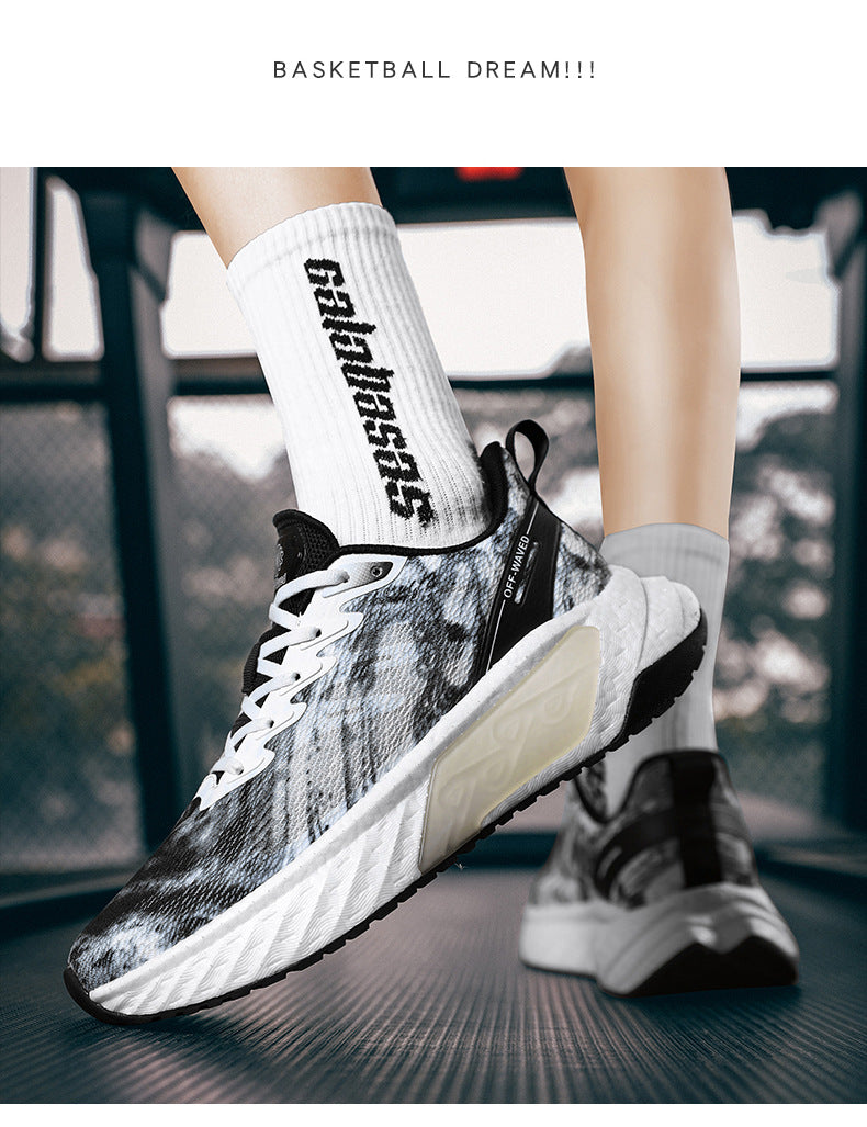 Marathon Running Shoes Soft Sole Cushioning Men and Women Mesh Training Running Shoes Rebound Physical Test Sports Student Sports Shoes Men's