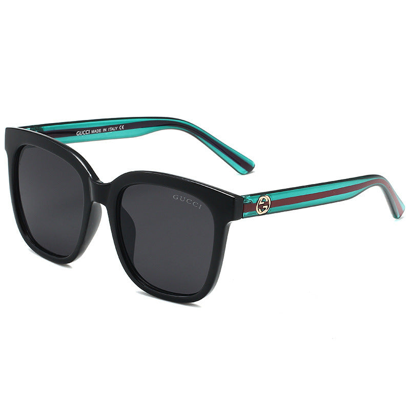 gm Sunglasses Korean Style Square Frame Big Face Slimming Polarized UV Protection Sunglasses for Women Trendy Street Style Glasses logo