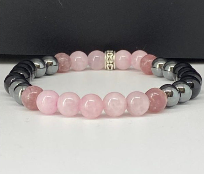 Blue Tiger Eye Stone Bracelet Single Circle Natural Stone Beaded Bracelet Volcanic Stone White Pine Chicken Wing Wood Long Bracelet