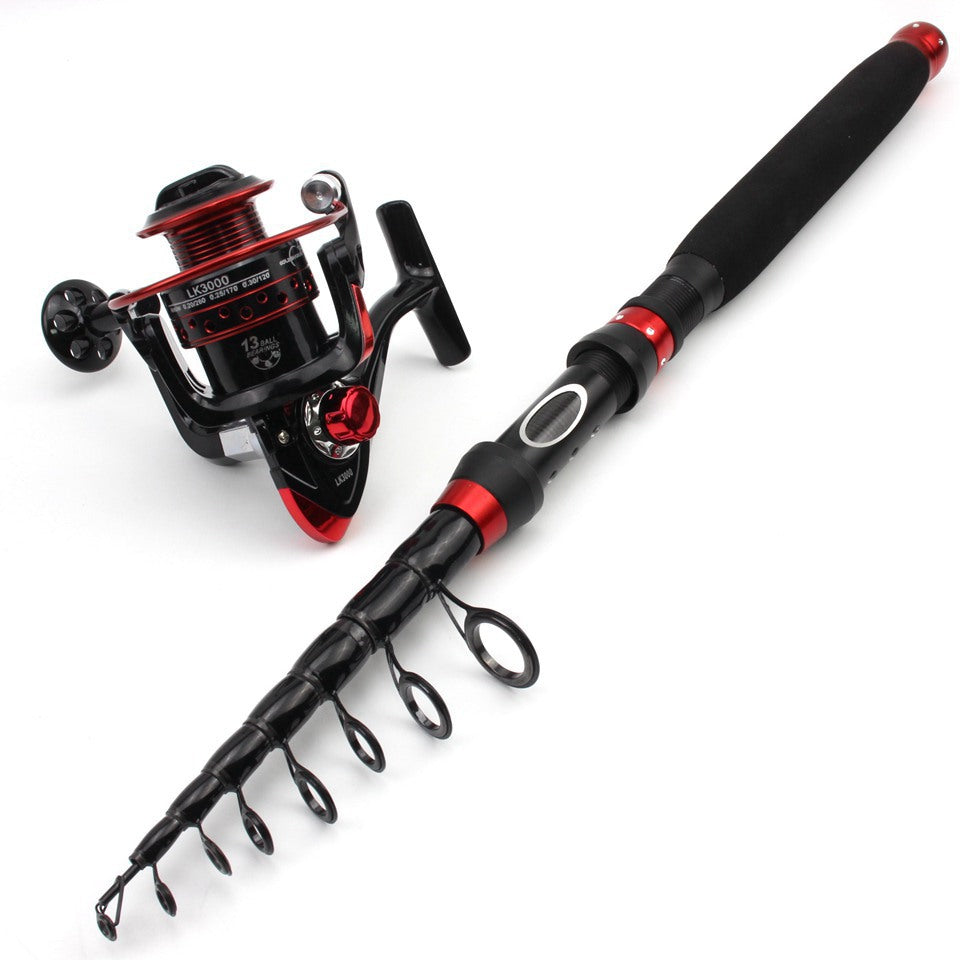 Comfortable Extended Handle Carbon Short Section Telescopic Lure Rod FBA Fishing Gear Set Short Casting Rod