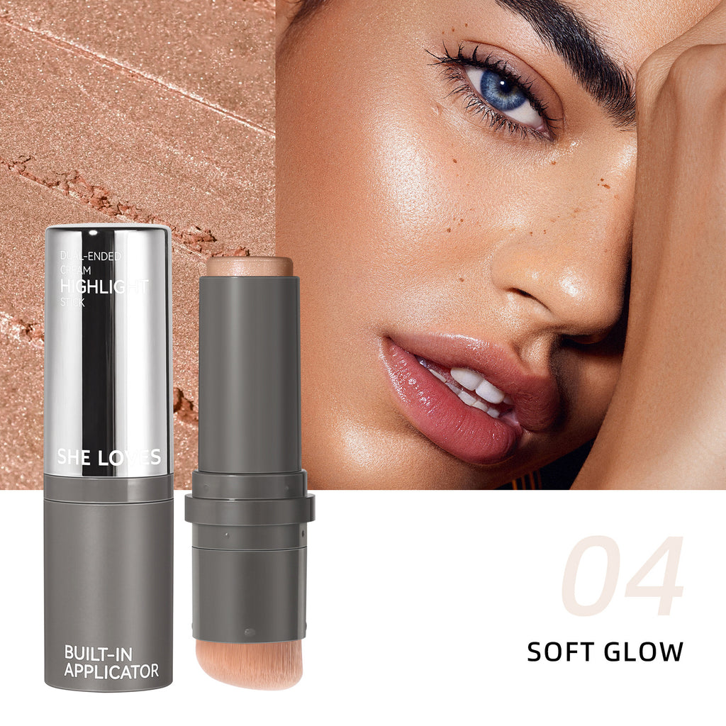 Exclusive Supply sheloves Double-ended Highlight Stick European and American Makeup Pearlescent Fine Flash Brightening Water Light Cream Highlight