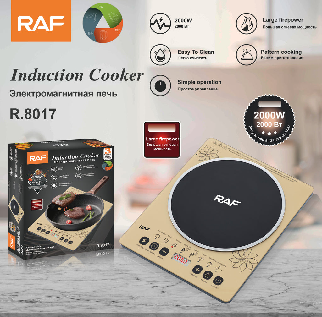 RAF European Standard Induction Cooker Household Multi-Functional High-Power Stir-Fry Hot Pot Induction Cooker Desktop Electric Stove Stir-Fry Cooking