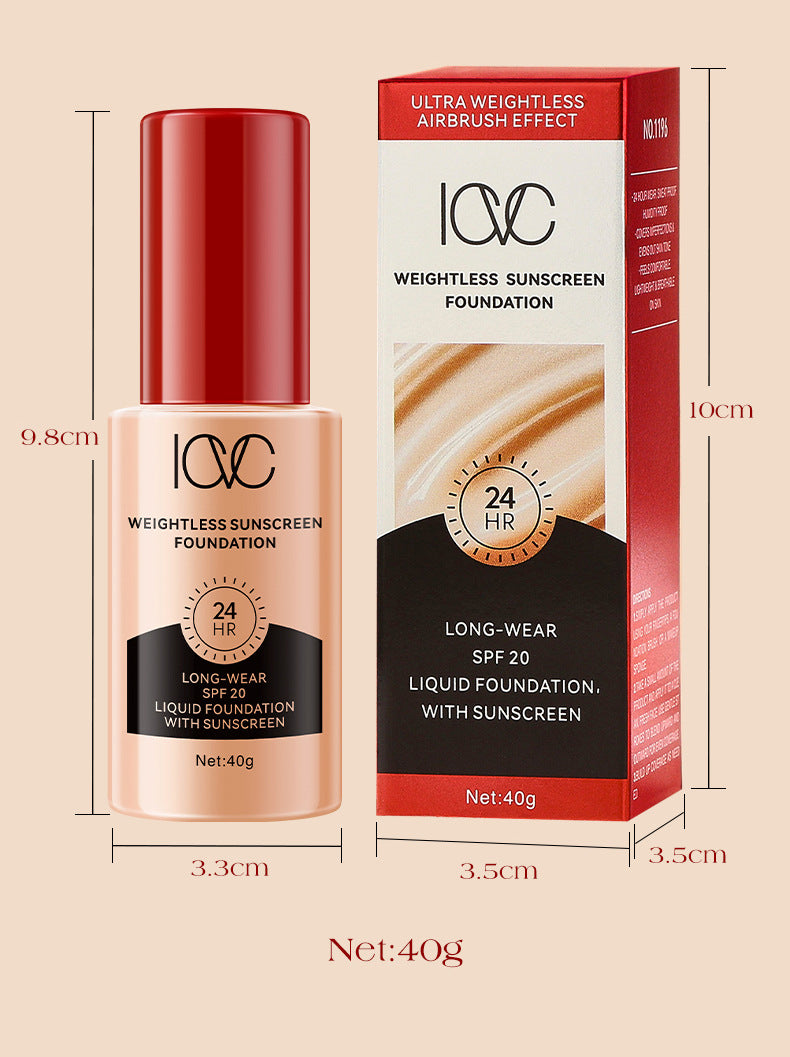 ICVC#Sunscreen Foundation40g Large Capacity Waterproof Long-lasting Non-smudge Lazy Primer Cream E-commerce