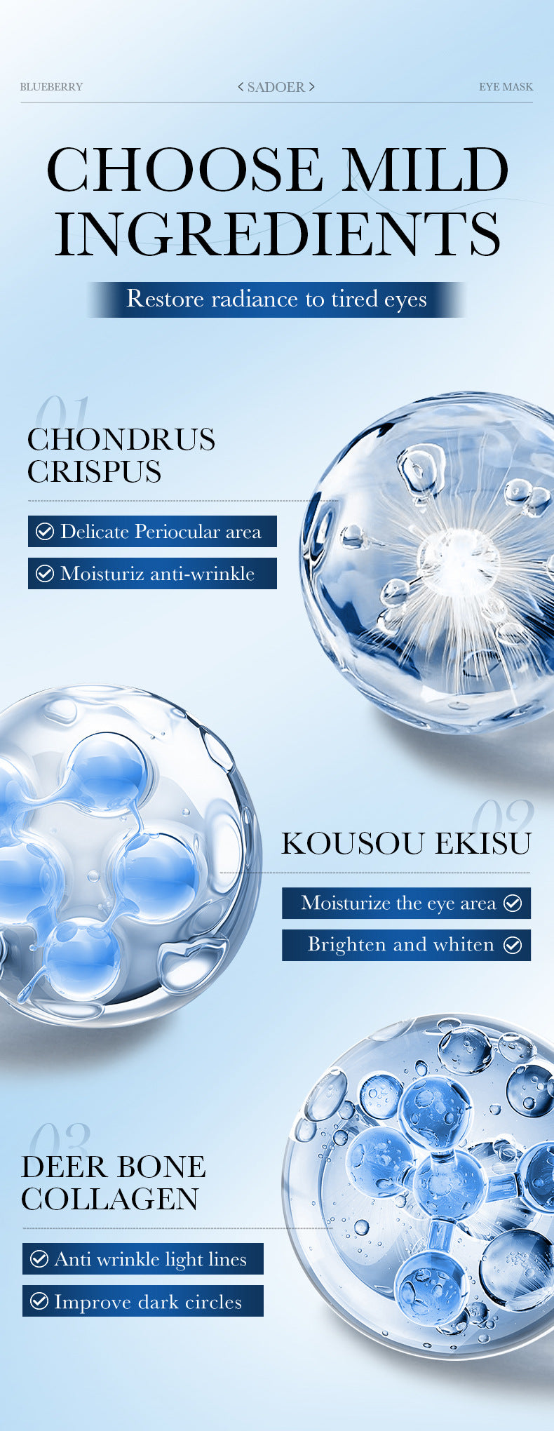 Full English Plant Moisturizing Series Eye Mask SADOER Firming and Moisturizing Eye Mask Patch  Wholesale