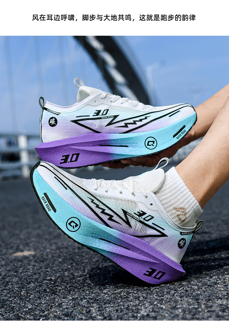 2025New Fashionable Casual Breathable Comfortable Running Shoes with Real Carbon Plate High Elasticity Shock Absorption for Student Training Sports Shoes