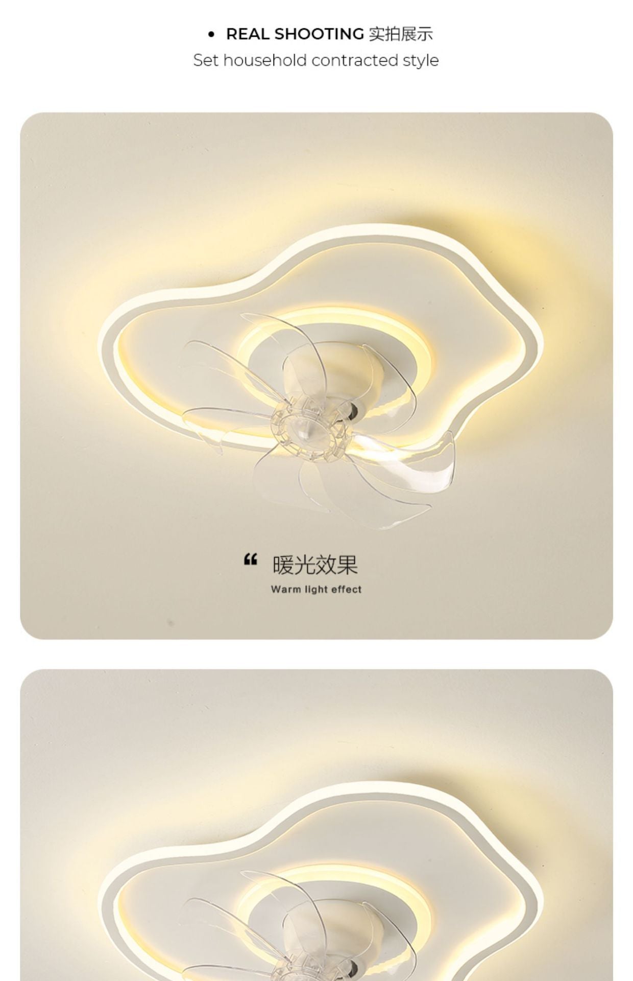 Zhongshan Lighting Fan Light Bedroom Cloud Ceiling Light Simple Modern Children's Room360Rotating Head Shaking Fan Light