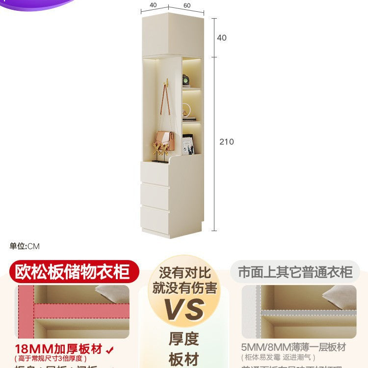 Modern Minimalist Sliding Door Wardrobe Corner Desk Integrated Combination Elevated Cabinet Top Master Bedroom Home Bedroom Wardrobe