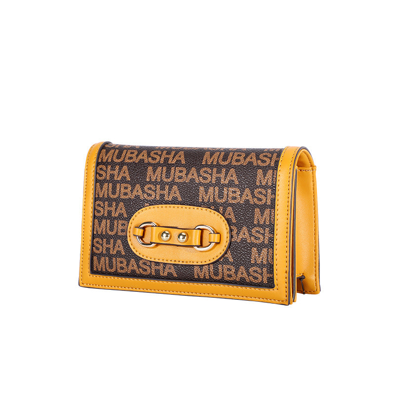 New Trendy Fashion Classic Retro Old Pattern Small Square Bag Personality Shoulder Bag Stylish Chain Crossbody Bag