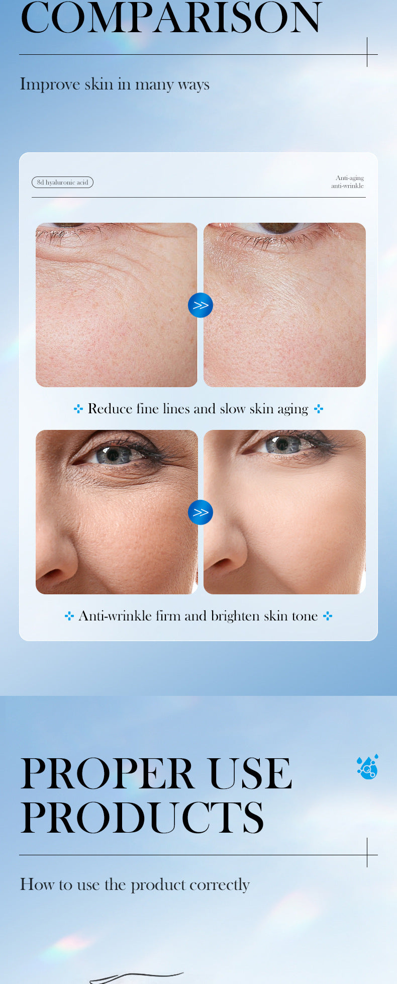 Full English Hyaluronic Acid Face Cream SADOER8D Anti-wrinkle Hydrating Nourishing Face Cream Moisturizing and Rejuvenating  Foreign Trade Wholesale