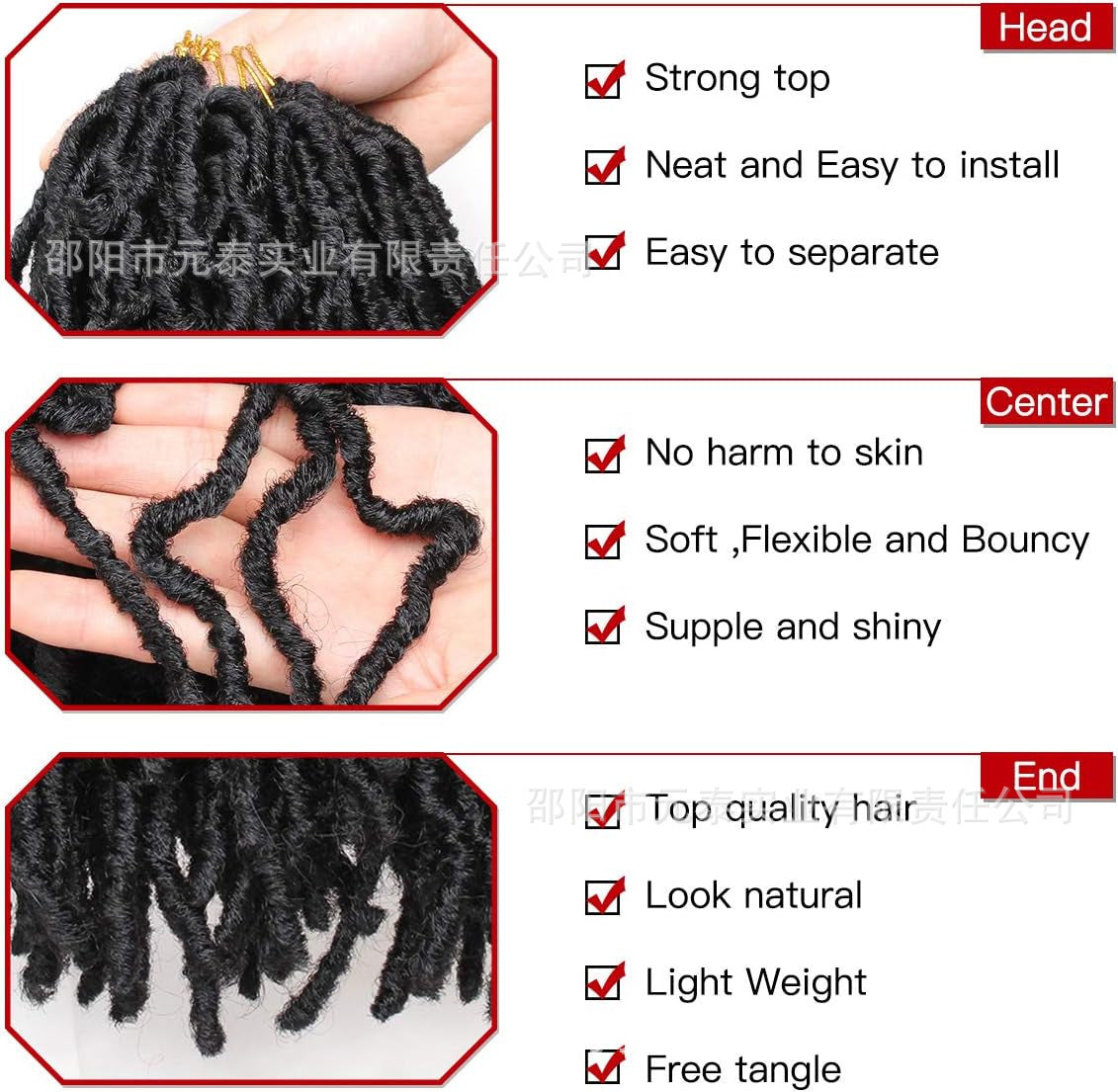 Dreadlock Wig Earthworm Curl Butterfly Faux Locs Crochet Hair African Braids Crochet Hair