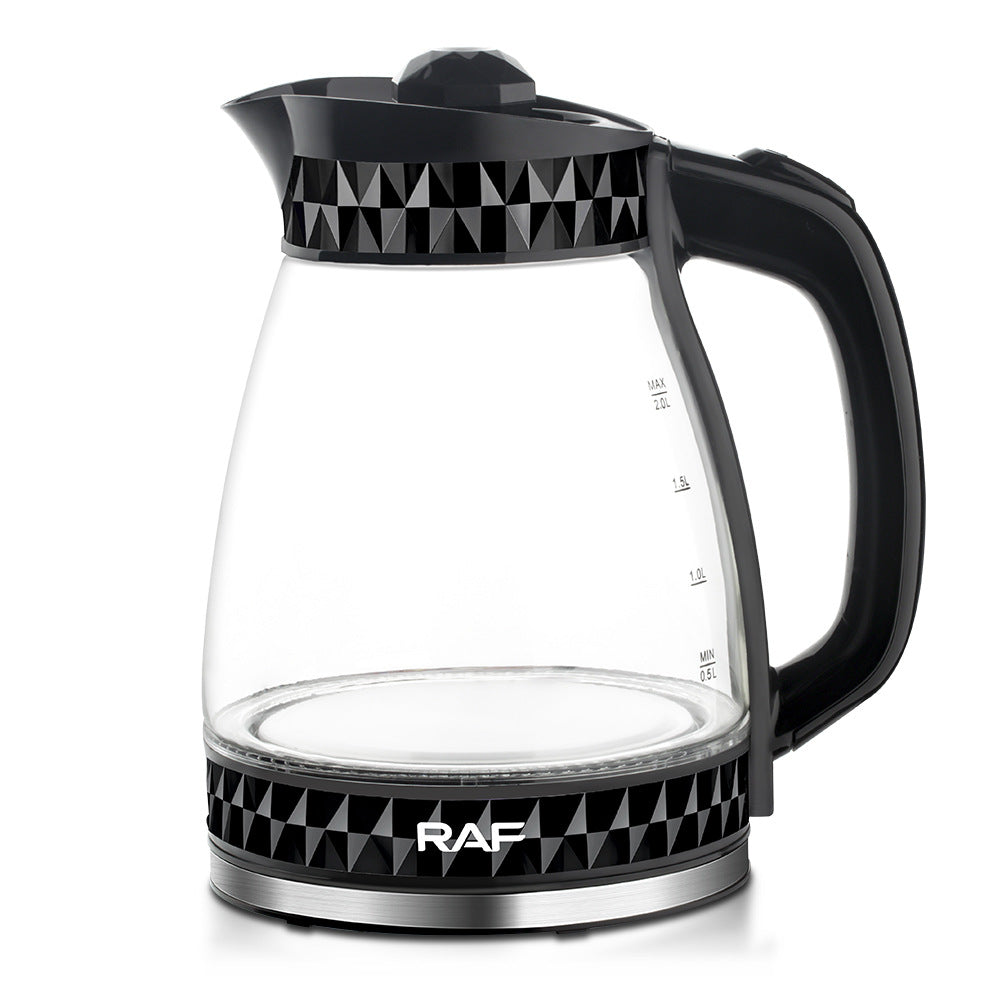 RAF European Standard Transparent Glass2L Electric Kettle Automatic Large Capacity Multi-Functional Kettle Overheat Protection