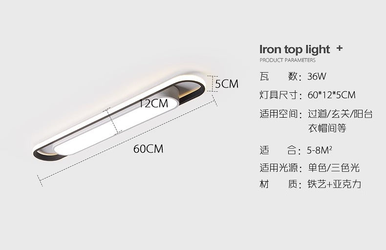 Simple and Modern led Ceiling Light Strip Shape Lamp for Training Room Classroom Gym Car Beauty Lighting Fixture