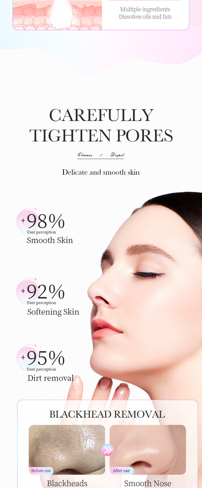 Three-Step Blackhead Removal Nose Strips BIOAOUA Clean Pores T District Nursing Set Cross-Border Wholesale