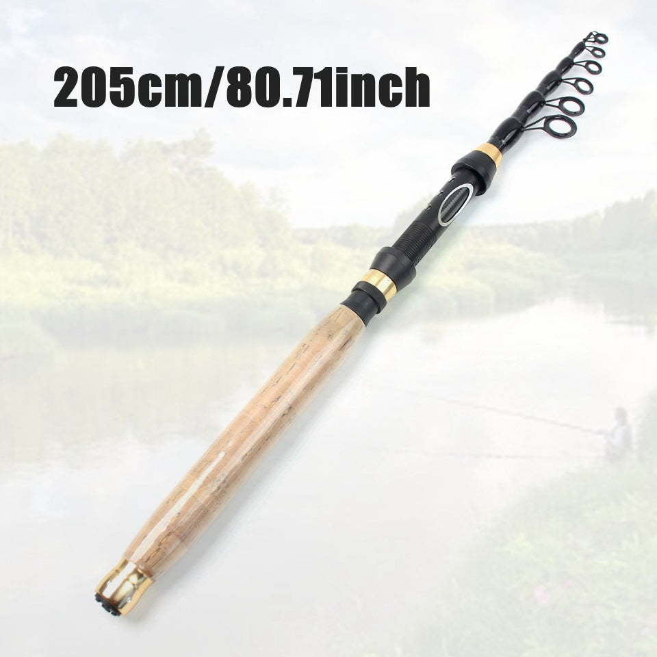 Manufacturer Wholesale Retractable Lure Rod Short Section Portable Small Sea Rod Wooden Handle Light Casting Rod Fishing Rod New Product