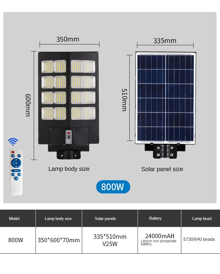 600W Induction Led Solar Photovoltaic Panel Outdoor Road Lighting All In One Solar Street Light