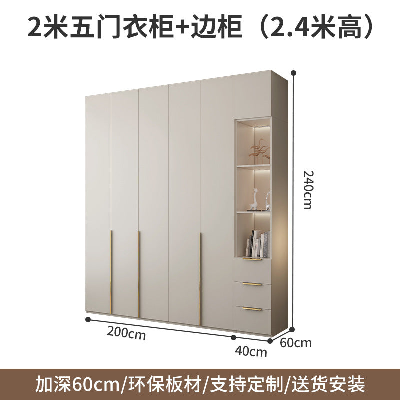 Solid Wood Multi-layer Board and European Pine Board Wardrobe Customization for Home Bedroom Cloakroom One Door to Ceiling Full House Custom Wardrobe
