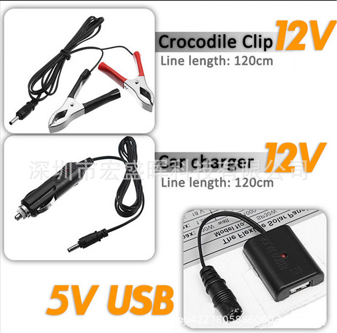 30W18V Monocrystalline Solar Panel Battery Charger Convenient and Portable12V Battery Charging