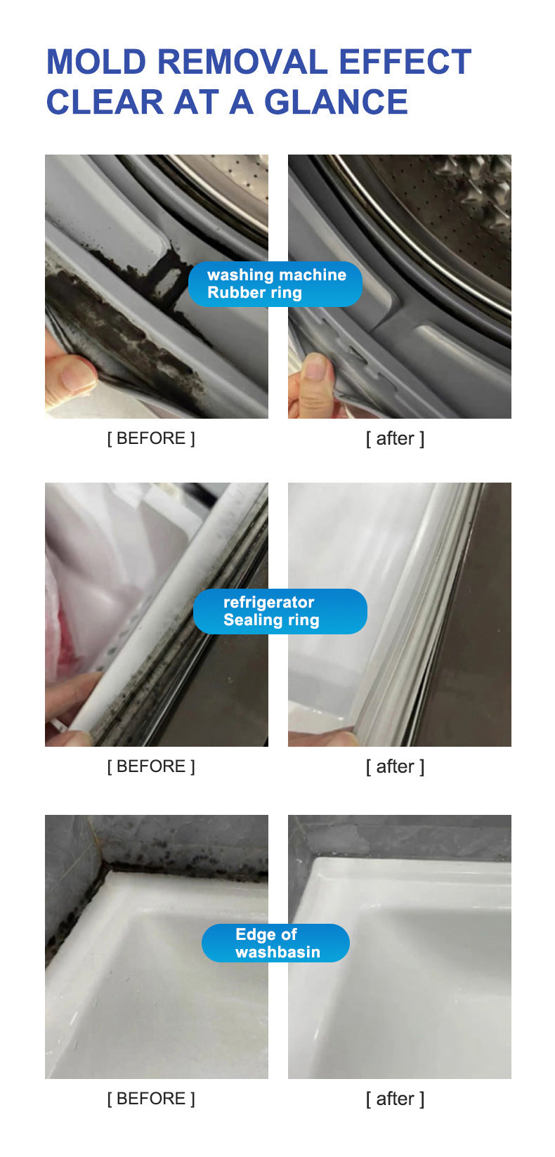 Ant-mold agent Wall Tile Sink Mold Removal Gel Washing Machine Refrigerator Seal Mold Removal Gel Antibacterial