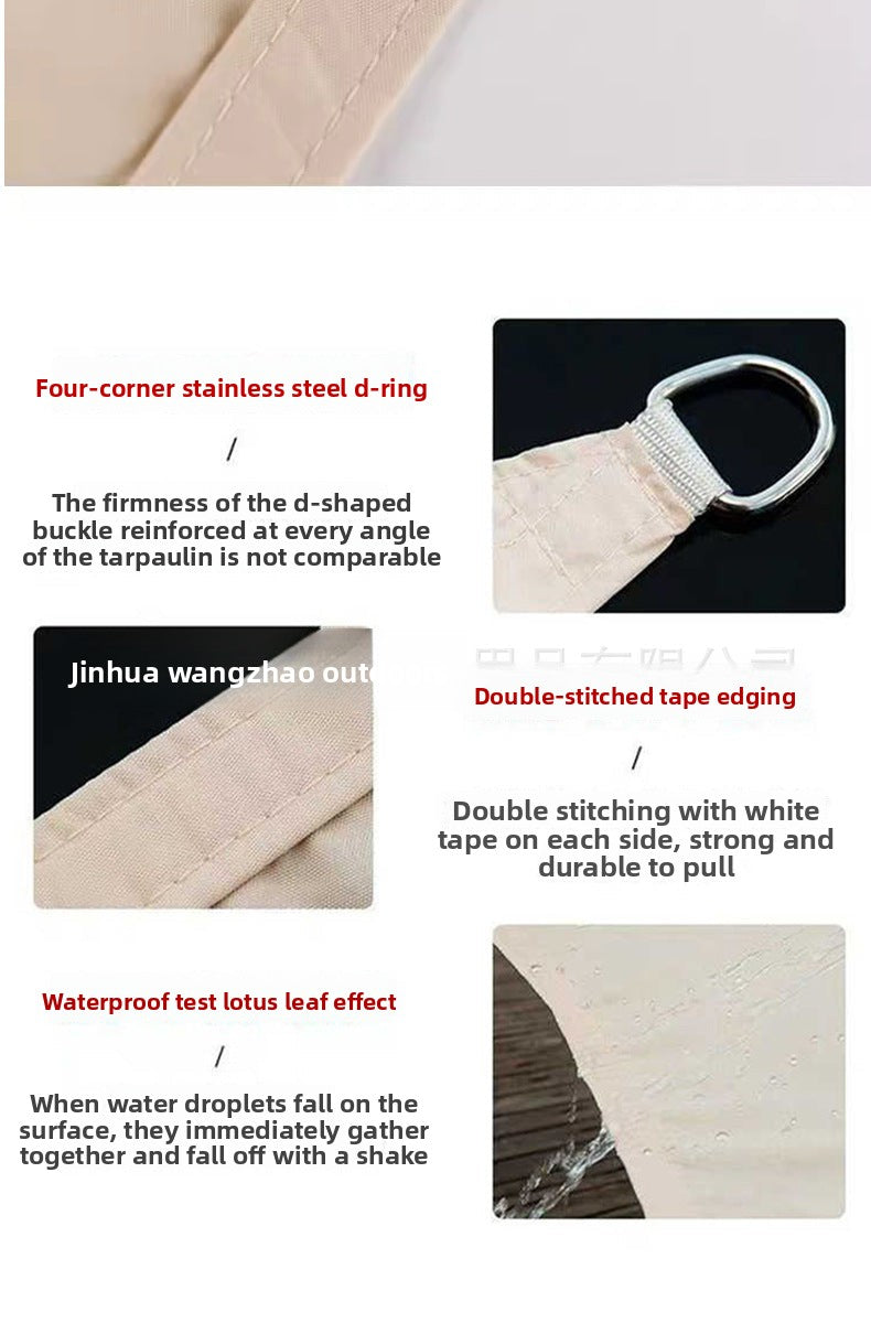 Sunshade Sail Factory Outdoor Camping Canopy Sunshade Awning Courtyard Pool Sunshade Triangle Sail