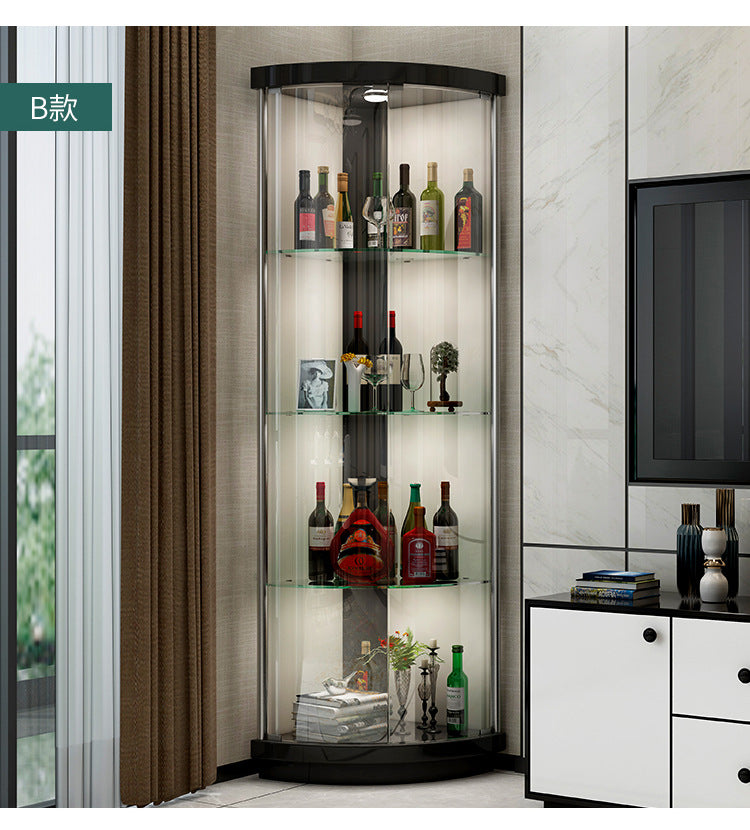 Corner Cabinet Wall Corner Cabinet Triangular Corner Cabinet Modern Simple Glass Wine Cabinet Triangular Cabinet Living Room Cabinet Display Cabinet