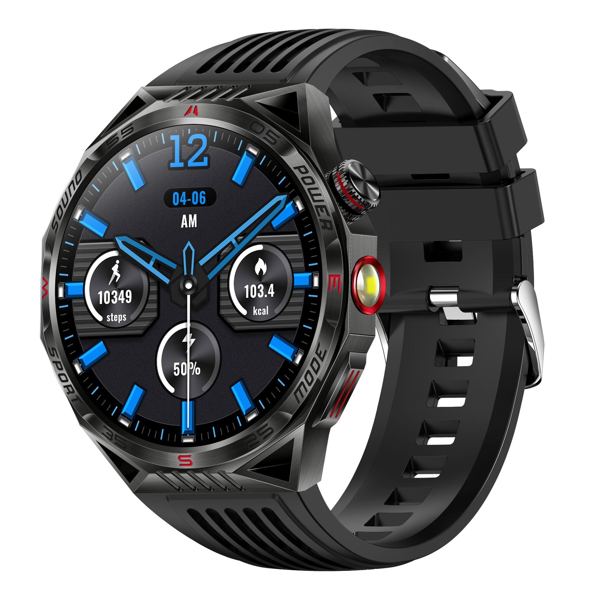 HT28Smart Watch Bluetooth Call True Heart Rate Step Sleep Breathing Training Deep Waterproof Flashlight Sports