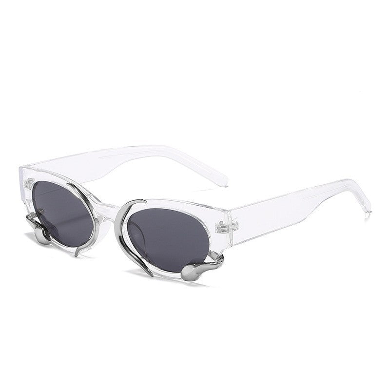 gm Same Style Women's Sunglasses Snake Small Frame Sunglasses High-End Steampunk Cat Eye Glasses shades