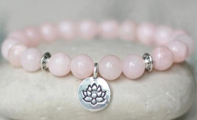 108Pink Quartz Bracelet Lotus Lucky Tree Pendant Labradorite Braided Bracelet Agate Tiger Eye Elastic Bracelet