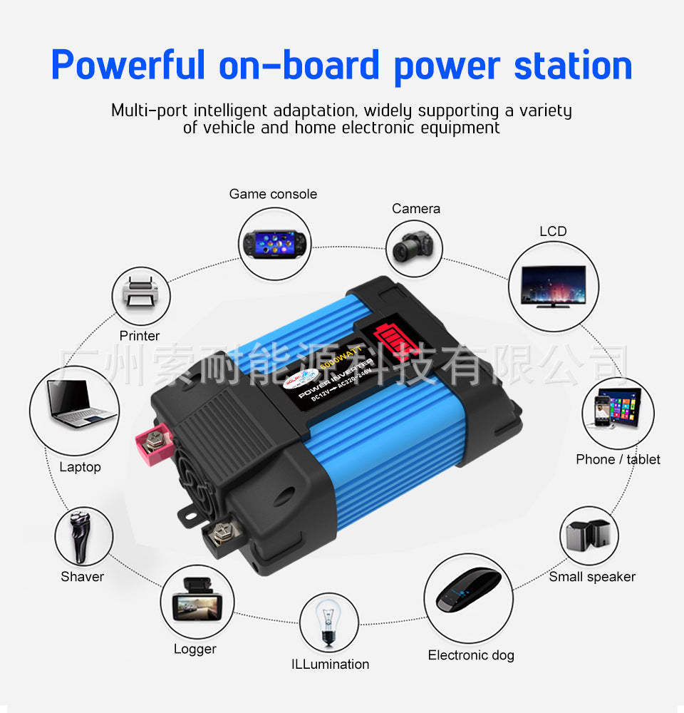 Car Converter Car Small Appliance Inverter300W/500W 12V Turn110V/220V Double USB Interface