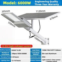 Solar Outdoor Light IP65 Waterproof Lighting Garden Light 300W500W1000W High Brightness LED Solar Street Light