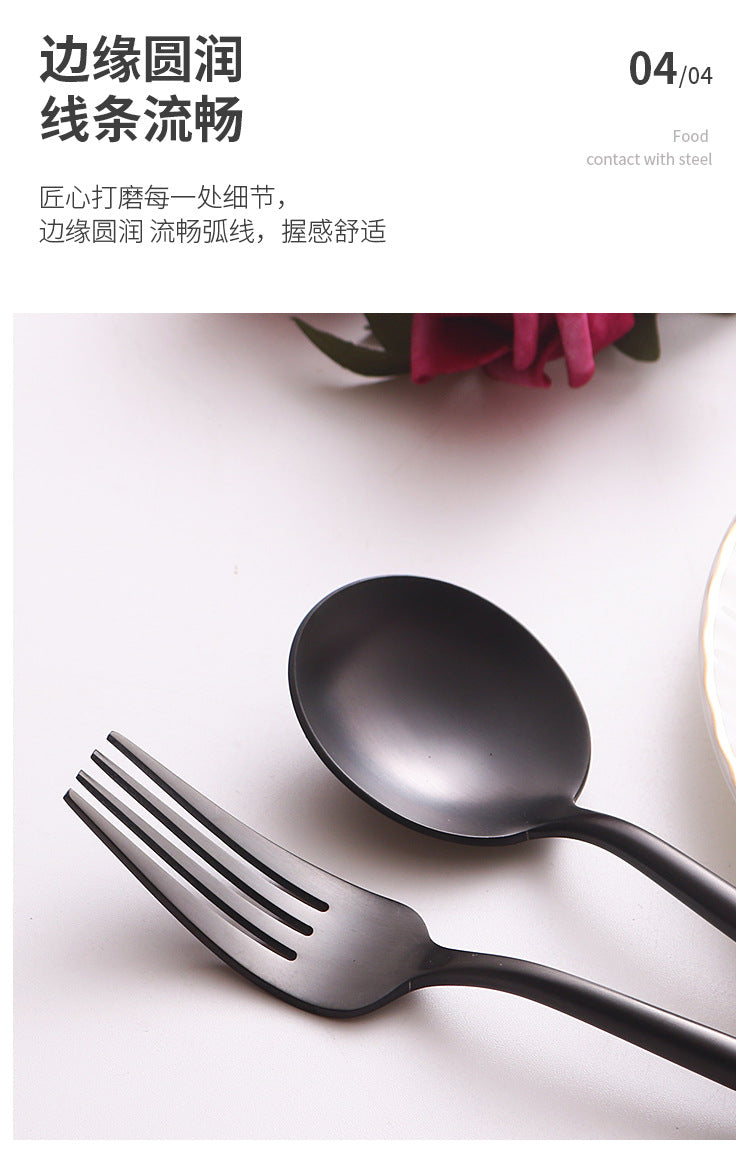 304Portuguese Full Series Western Cutlery Matte Retro Tableware Steak Knife Fork Spoon Dessert Knife Ice Spoon Set