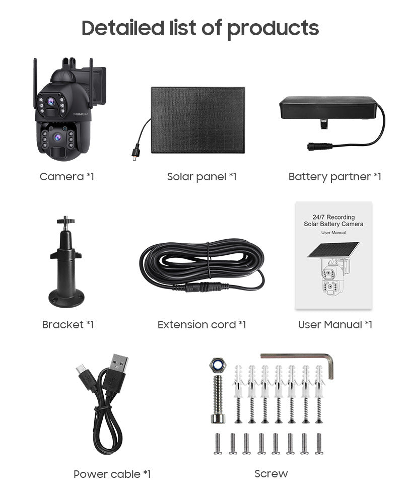 New Products from Manufacturers AOV Solar-powered Camera6MP High Definition Full Color Low Power Consumption4G Dual Camera Dual Screen