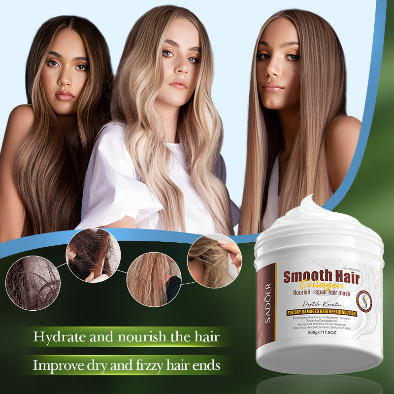 Collagen Smooth Hair Mask SADOER Nourishing and Fluffy Hair Conditioner Cross-Border Wholesale