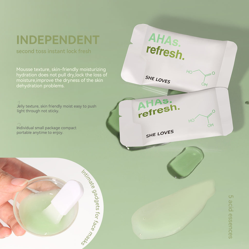 AHAsMask Fruit Acid Clear Skin Mask Hydrating Moisturizing Soothing Blackhead Improvement Application Mask Set