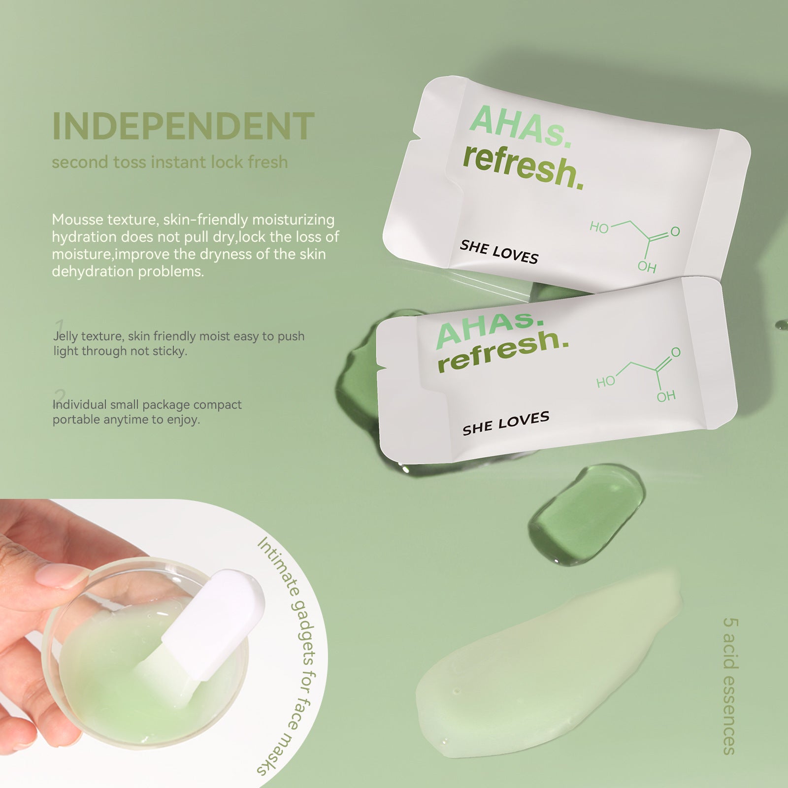 AHAsMask Fruit Acid Clear Skin Mask Hydrating Moisturizing Soothing Blackhead Improvement Application Mask Set