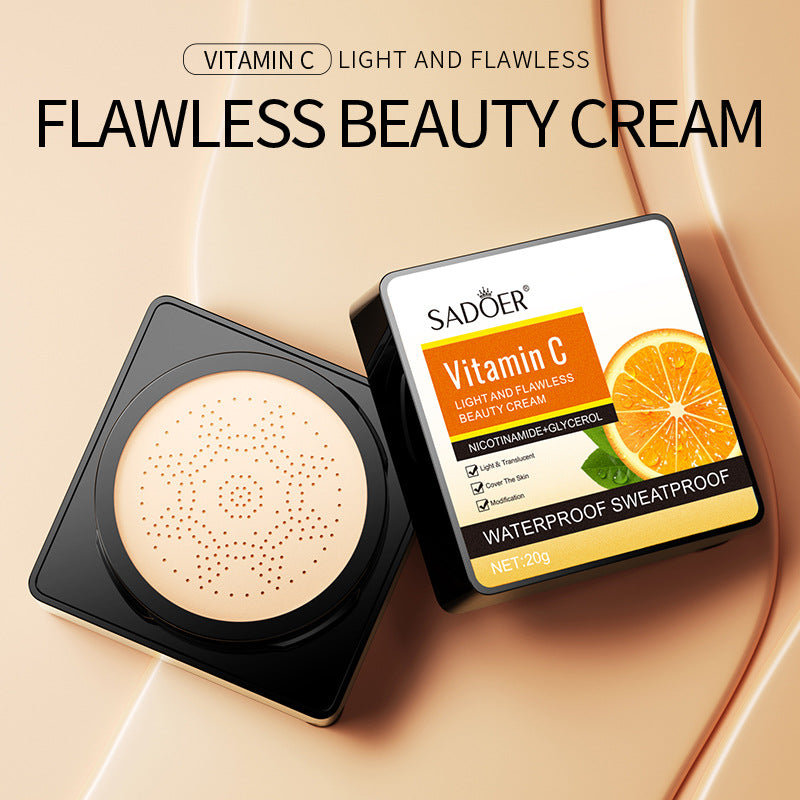 Makeup SADOER Vitamin C Mushroom Cushion Moisturizing Lightweight Breathable BB Wholesale Cross-Border Foreign Trade Frost