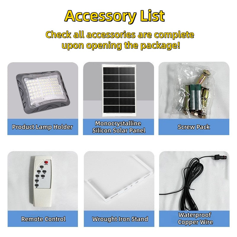 ABS Material Solar Flood Light Outdoor Super Bright Waterproof Garden Courtyard Light 1000W Indoor and Outdoor Lighting