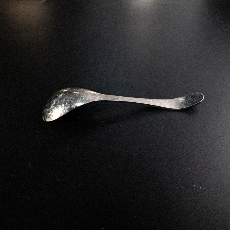 Titanium Spoon Pure Titanium Spoon Crystal Pure Titanium Coffee Spoon Hammered Ice Flower Spoon Household Deepened Tea Spoon Long Handle Seasoning Spoon