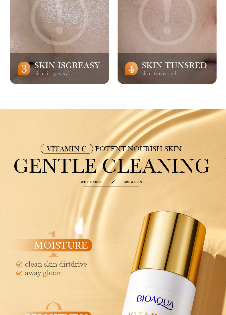 All English Vitamins C Whitening Skin Care Set BIOAOUA Cleansing and Moisturizing Five-Piece Set  Wholesale