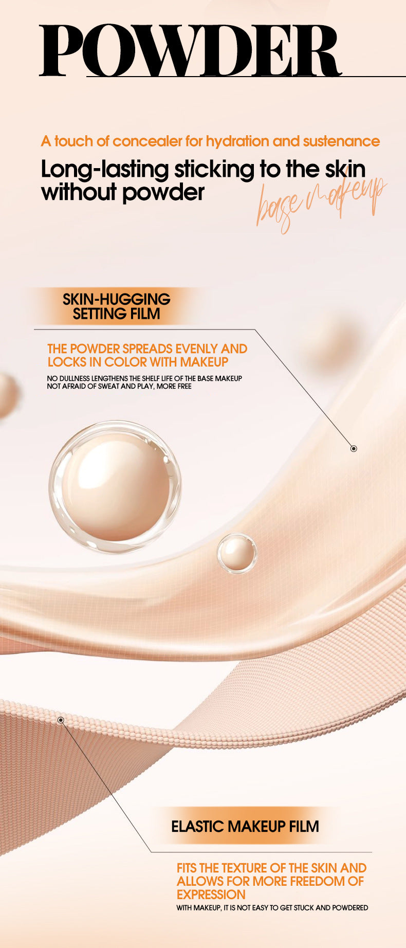 TK Specialized Flawless Dual-Head Eraser Foundation Stick Water Glossy Skin Concealer Long-Lasting with Brush Head Hydrating Makeup Remover