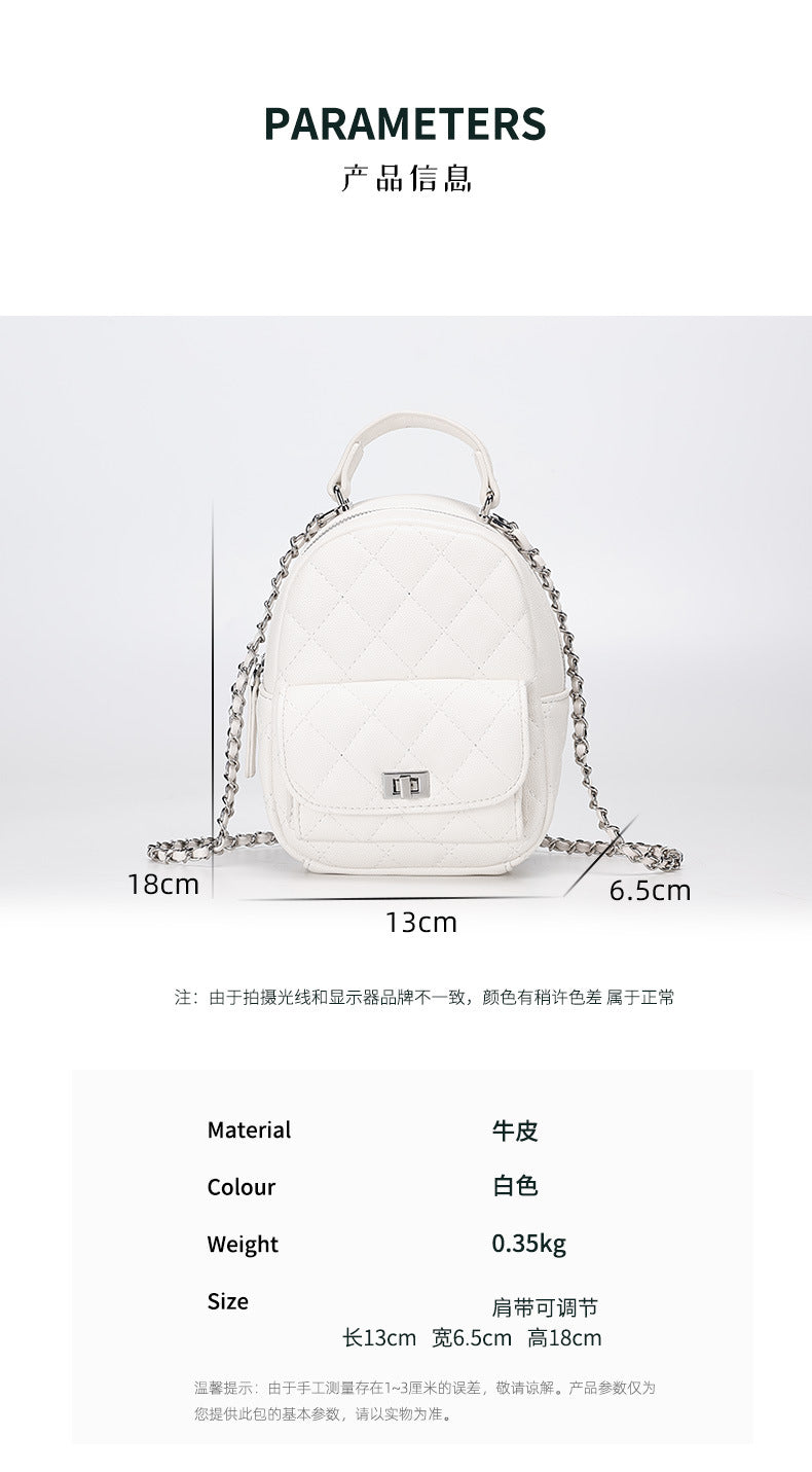 Chanel Style Quilted Chain Backpack New Simple Japanese and Korean Style Cute Mini Handbag for Women