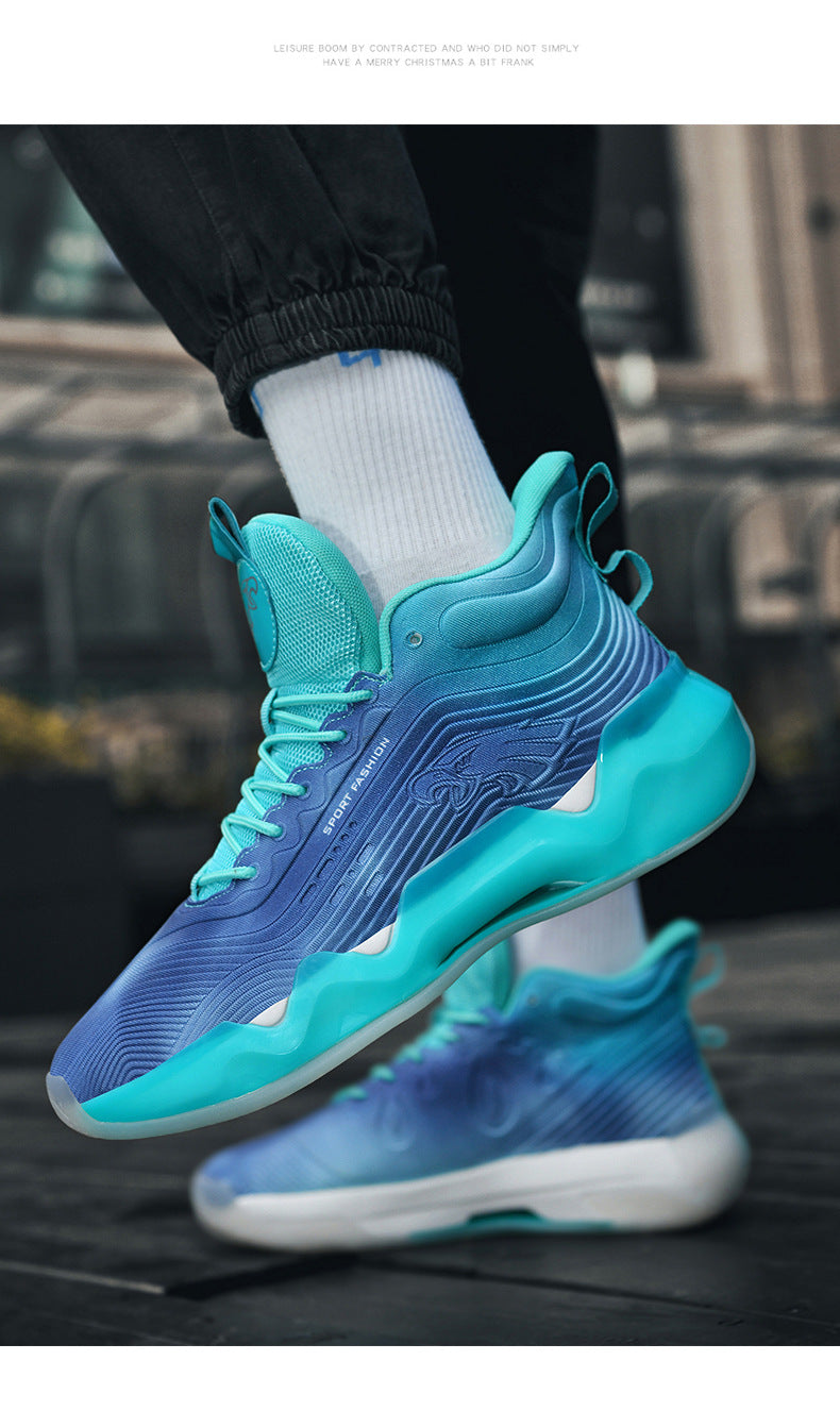 2025New Fashion Rubber Sole Sports Trendy Shoes for Teenagers, Personalized Professional High-Top Wear-Resistant Basketball Shoes