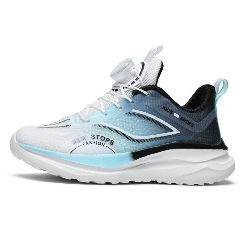 Spring and Summer New Children's Comfortable Breathable Button Running Shoes Fashionable Casual Kids Shoes Non-Slip Wear-Resistant Boys' Sports Shoes