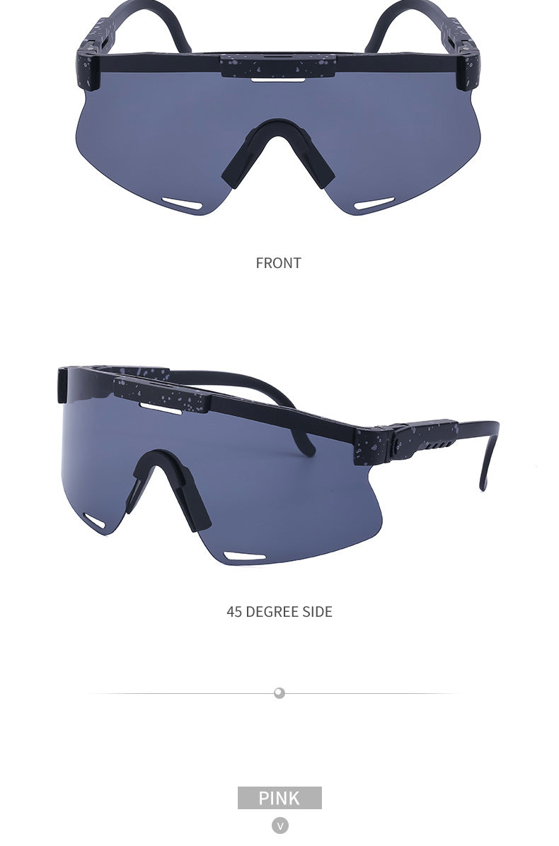 New European and American Style Colorful Outdoor Cycling Windproof Sunglasses for Men and Women Integrated Sports Sun Protection Sunglasses