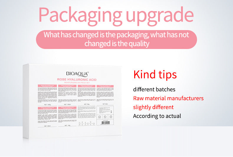 BIOAOUA Rose Hyaluronic Acid Moisturizing Six-piece Set Hydrating skin care product set  wholesale
