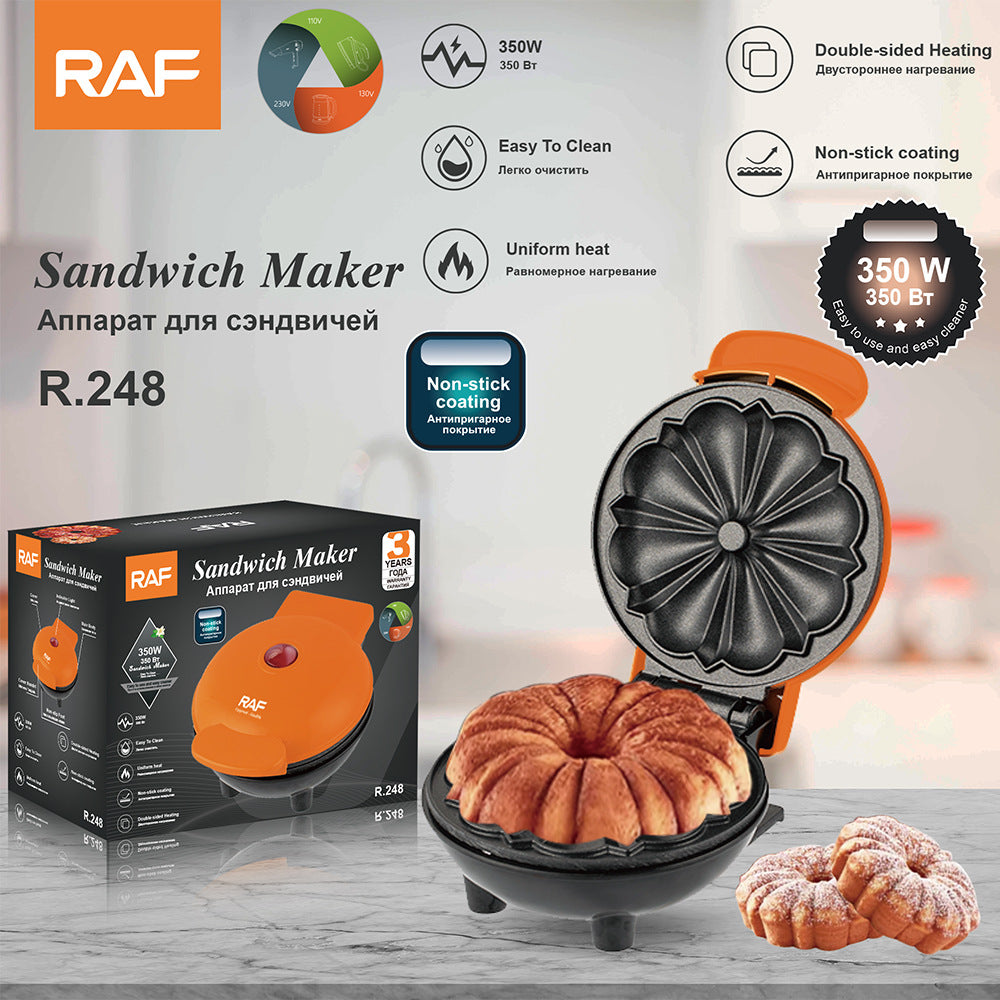 RAF European standard Household Double-sided Heating Sandwich Maker Multifunctional Toaster Pumpkin Pancake Maker R248