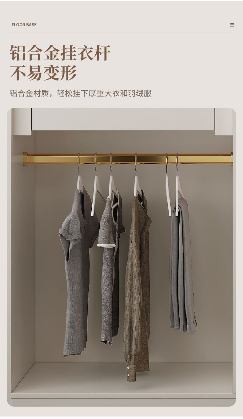 Solid Wood Door-to-Top Wardrobe for Home Bedroom Modern Simple European Pine Cream Style Combination Storage Skin Feel Wardrobe