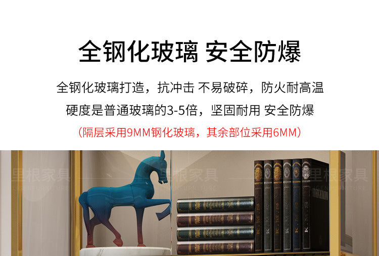 Simple Wine Cabinet Wall-Mounted Living Room Modern Simple Glass Storage Cabinet Home Storage Cabinet Light Luxury High-End Display Cabinet