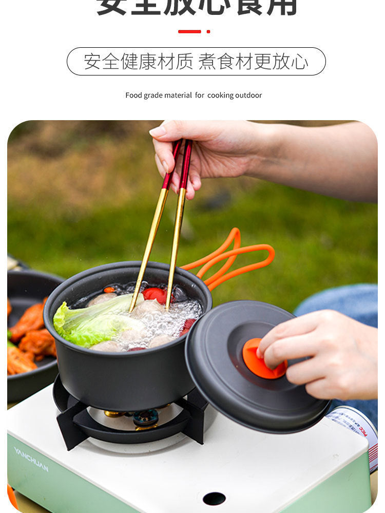 Cookware Set Pot Camping Tableware Cookware Camping Equipment Full Set Kettle Frying Pan Cooking Stove  Multi-Purpose