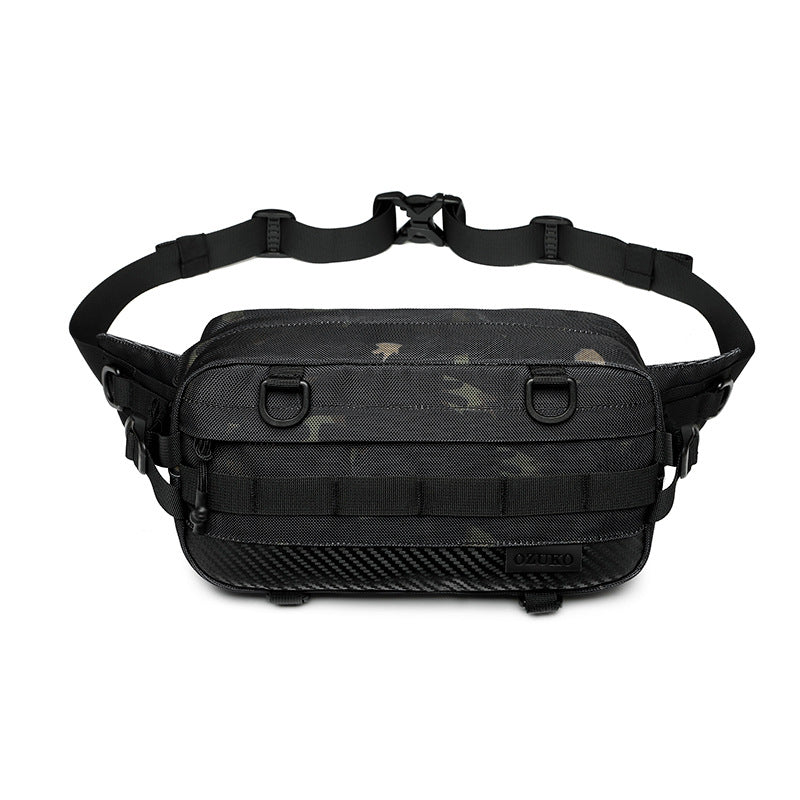 OZUKO Tactical Waist Bag Men's Crossbody Bag Multifunctional waterproof outdoor sports trendy brand portable bag