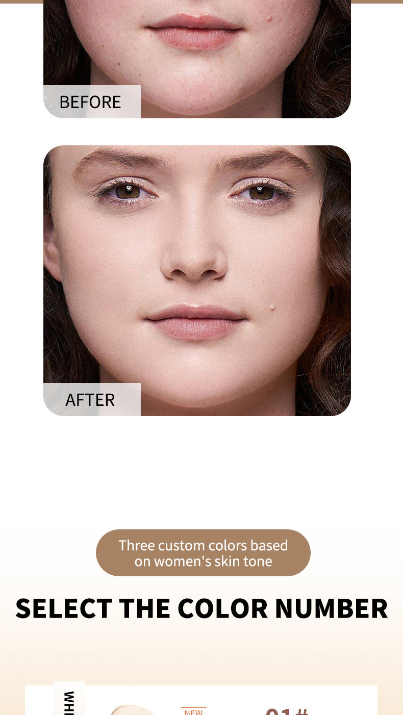 Dropshipping Beauty Color-Changing Foundation30ml Concealer Yellow Black Skin Foundation Waterproof Sweat E-commerce